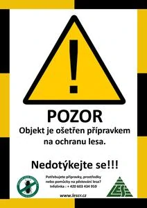 Cedule chemické ošetření A4 výstražná cedule
